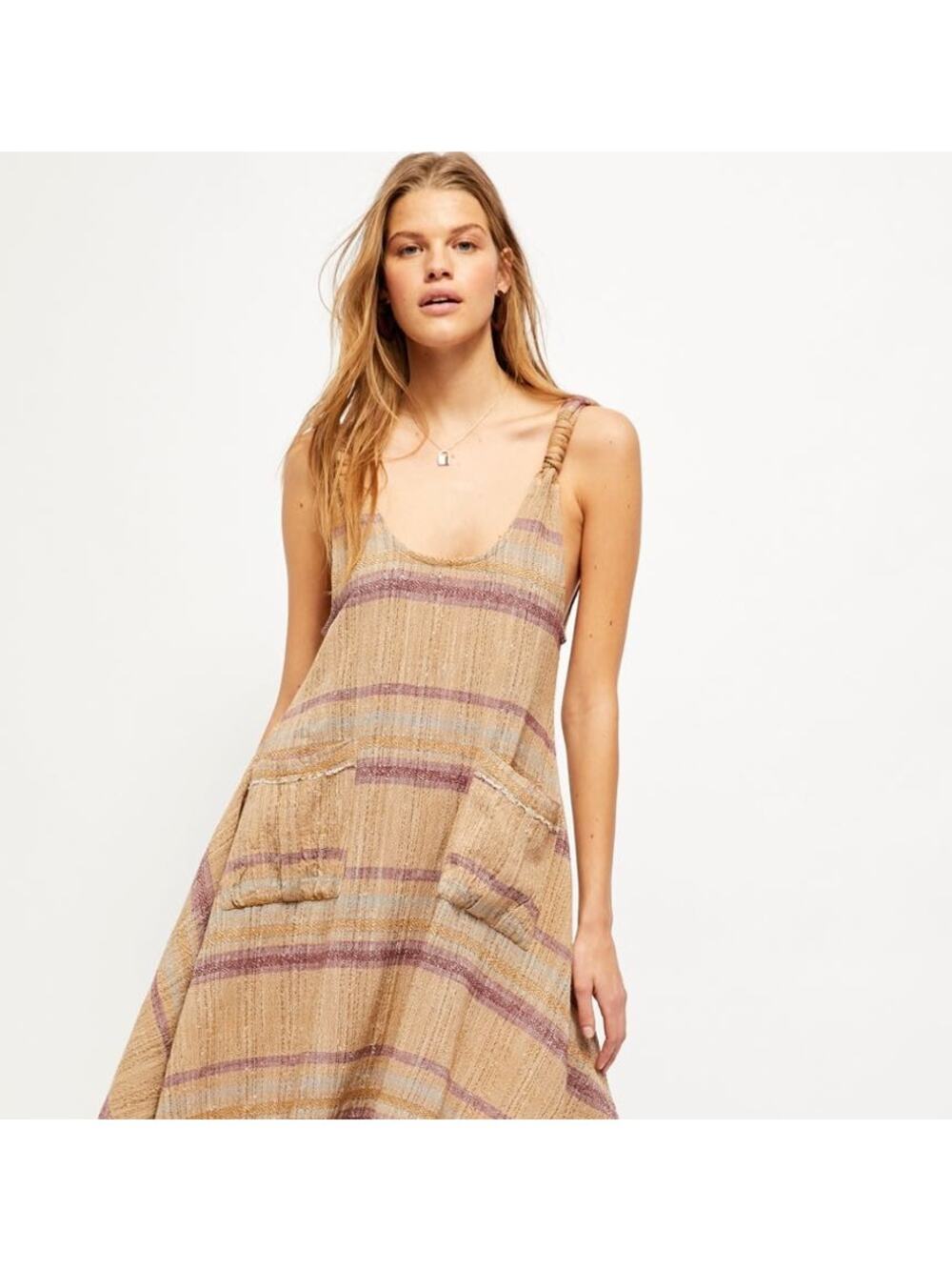 FREE PEOPLE Harper Midi Dress COTTAGE FARMHOUSE PRAIRIE Pockets XS NWT READ DESC